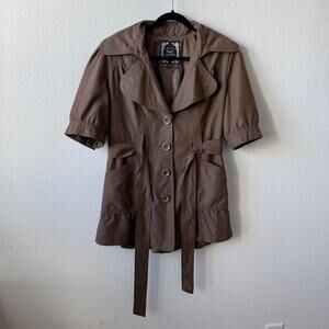 Stunning vintage brown belted coat